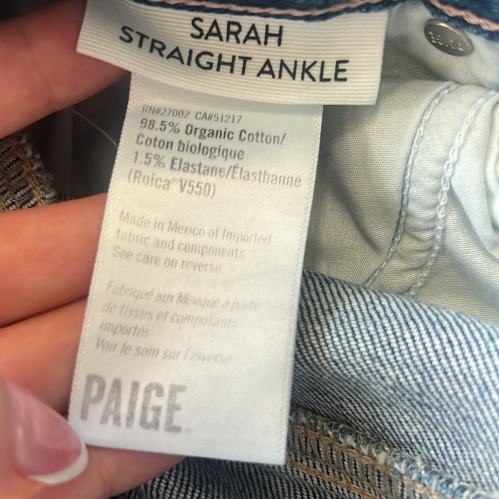 NWT PAIGE Sarah Straight Ankle - Picture 11 of 11